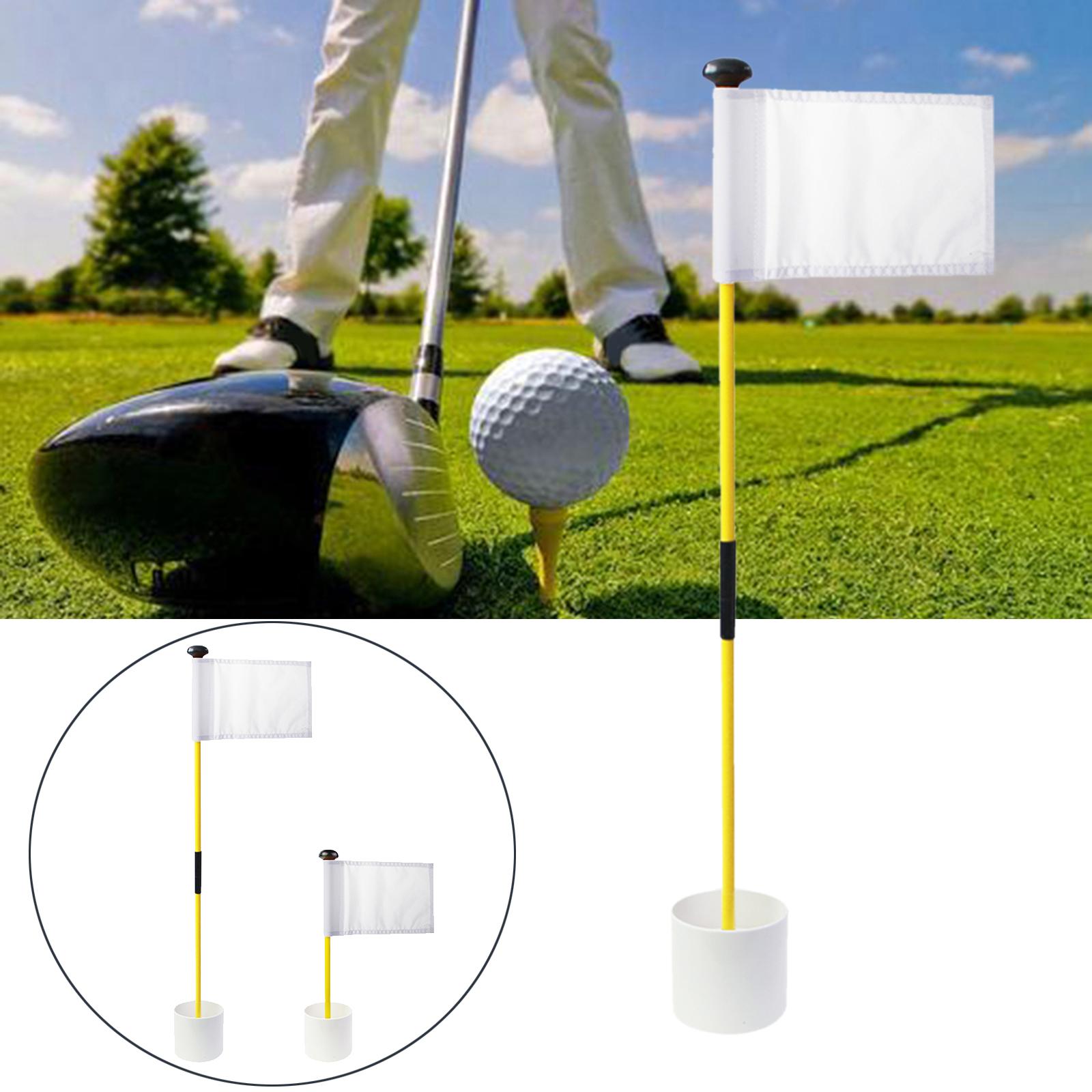 Portable 2-Section Golf Flagsticks Set Golf Practice Hole Cup Folding Putting Green Flagstick Flag Golf Pin Flags