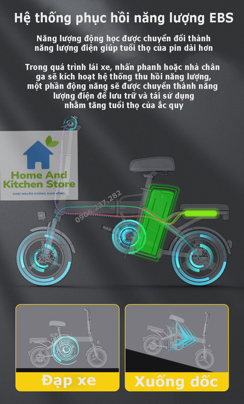 Xe đạp điện xếp gọn Borus 14inch TDT002Z động cơ chống nước và có GPS chống trộm, 48v pin 8A (30km) tốc độ 25km/h