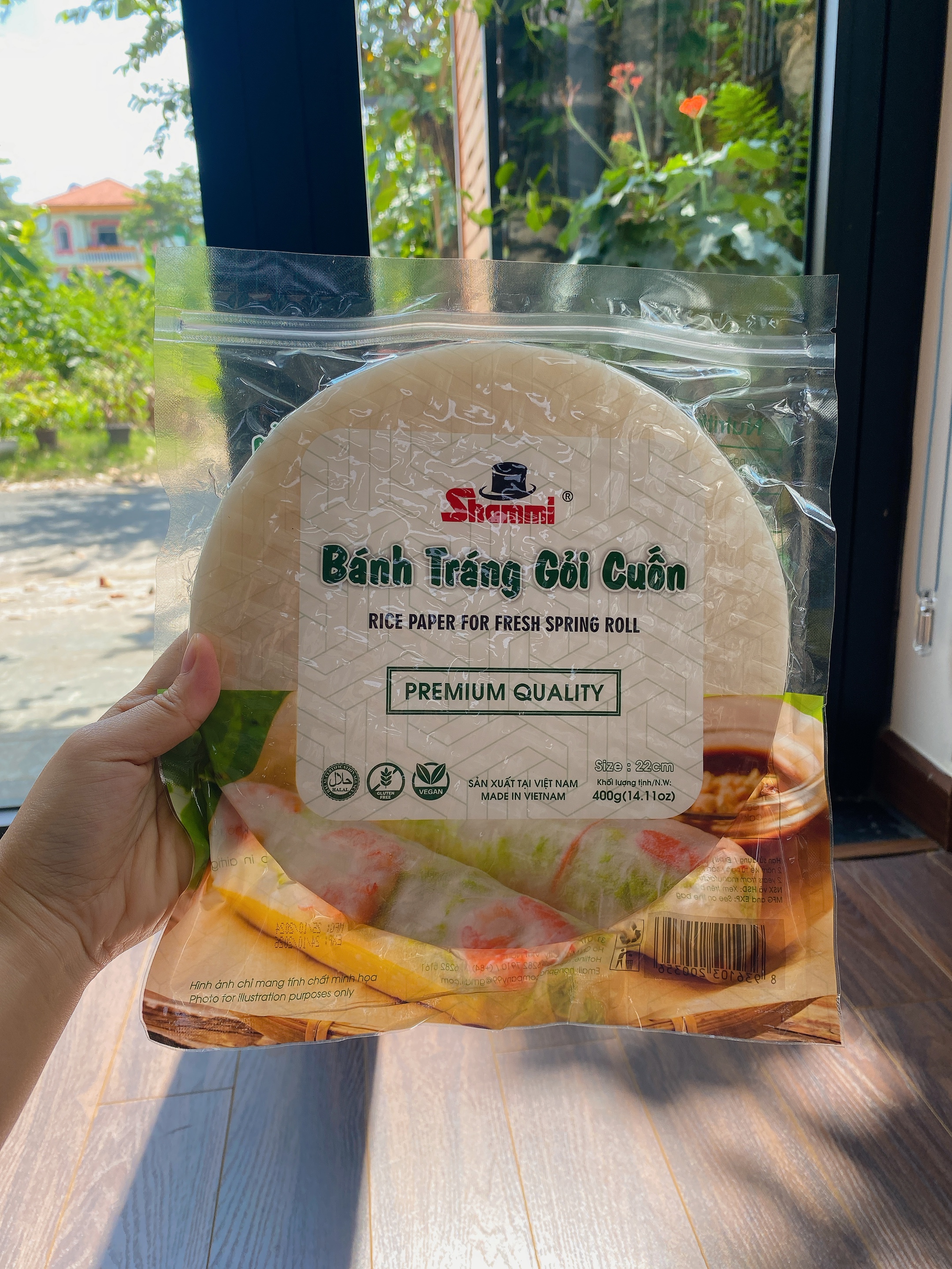Combo 5 Bánh tráng gỏi cuốn Shammi tròn size 22cm túi 200g (Bánh tráng cuốn xuất khẩu)