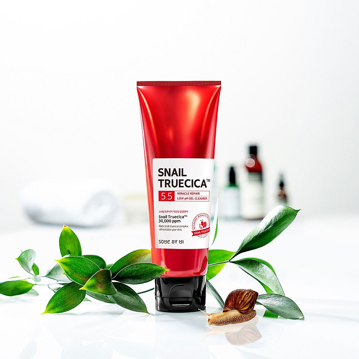 Sữa Rửa Mặt Dạng Gel Dịu Nhẹ, Giúp Da Đàn Hồi, Săn Chắc Some by Mi Snail Truecica Miracle Repair Low PH Gel Cleanser 100ml + Tặng Kèm 1 Băng Đô Tai Mèo Xinh Xắn
