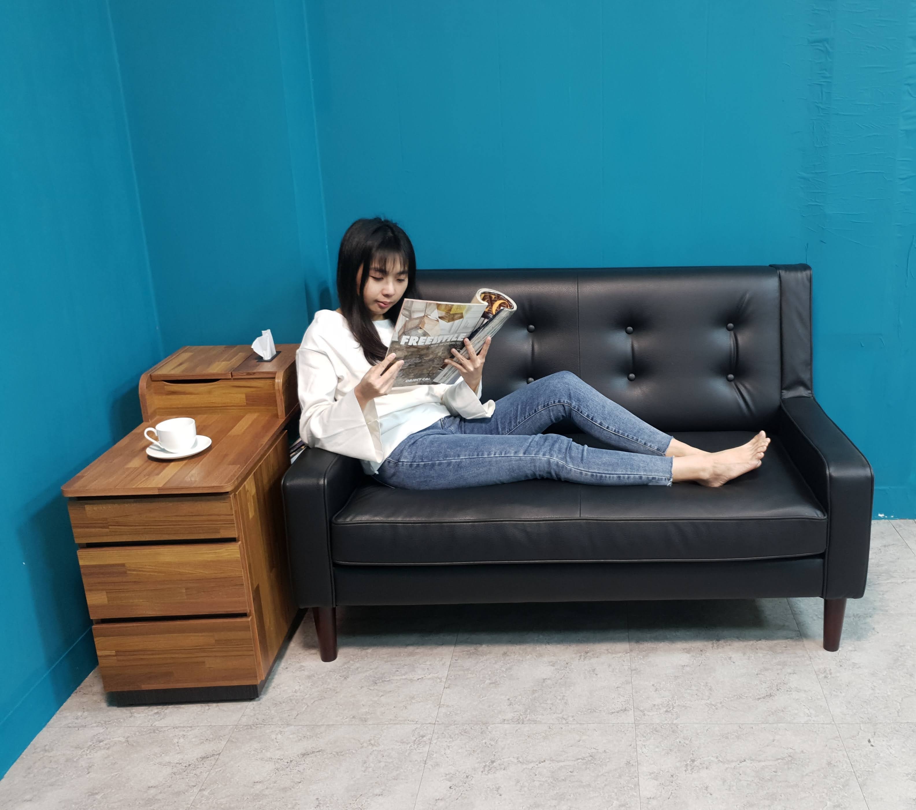 Sofa băng Juno sofa màu nâu, đen 140 x 80 x 90 cm