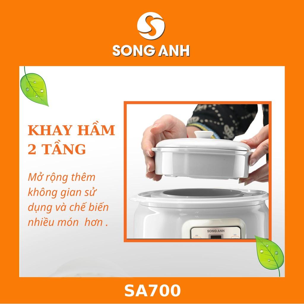 Nồi Nấu Cháo Chậm, Nồi Ninh Hầm Chưng Yến Cách Thủy 1.5L Song Anh Cao Cấp