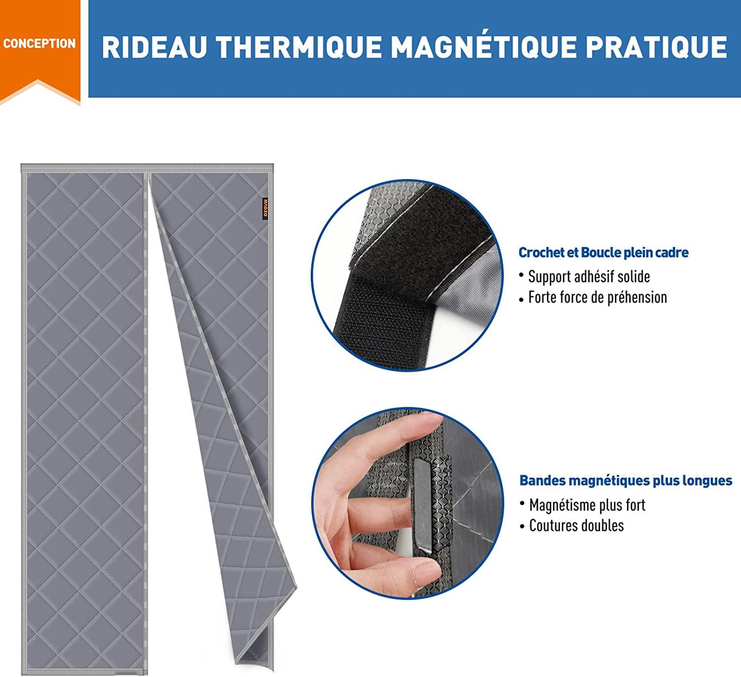 Cách Nhiệt Màn Cửa 70*200Cm, Cách Âm Cách Âm, Màn Cửa Bông Nam Châm Chống Thấm Nước, Màu Xám