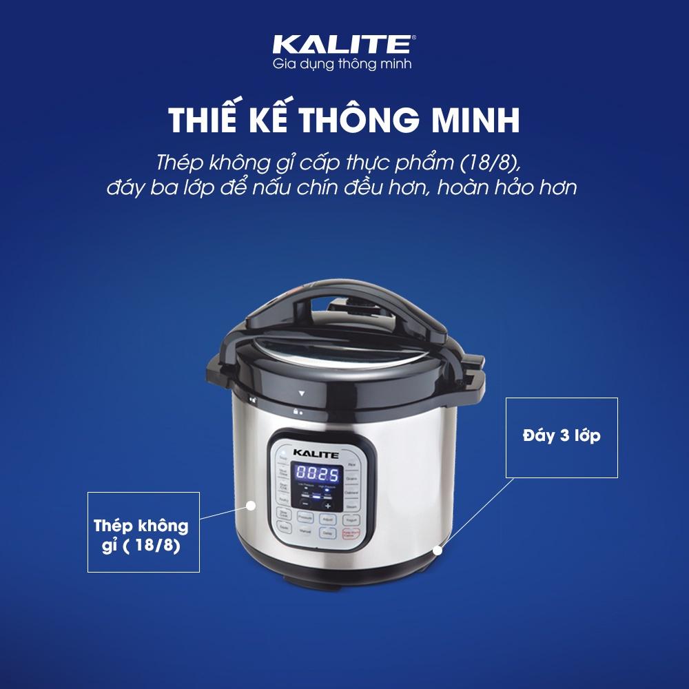 Nồi áp suất điện đa năng Kalite KL636 dung tích 6L, 950W 10 chế độ nấu hầm đa năng, Hàng Chính Hãng