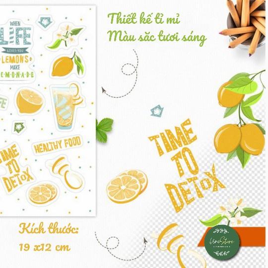 sticker sheet sweet lemon - sticker trang trí nhật kí , sổ tay | Bullet journal sticker