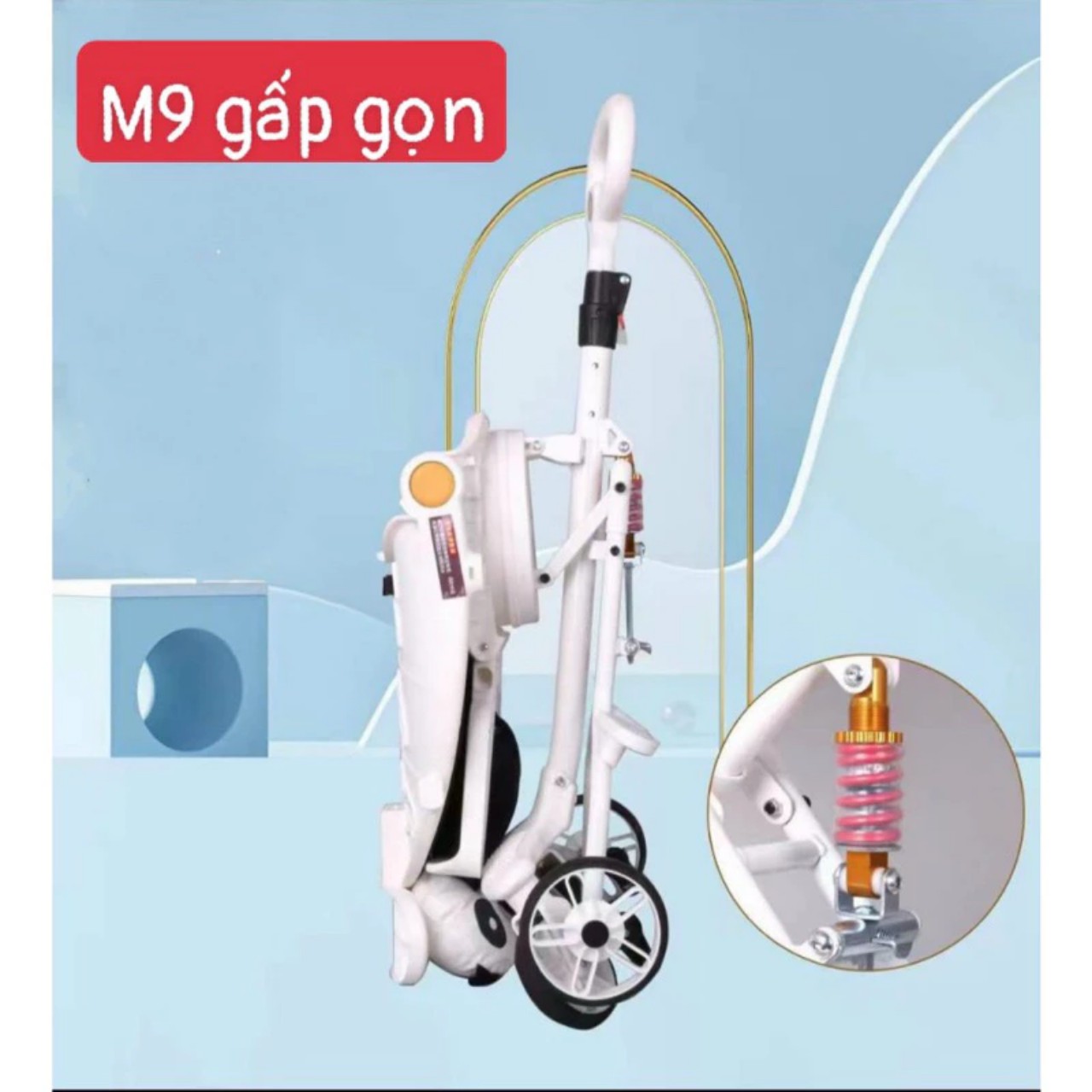 Xe đẩy cho bé M9, xoay chiều, 3 tư thế ngả sâu có giảm sóc - Hàng chính hãng