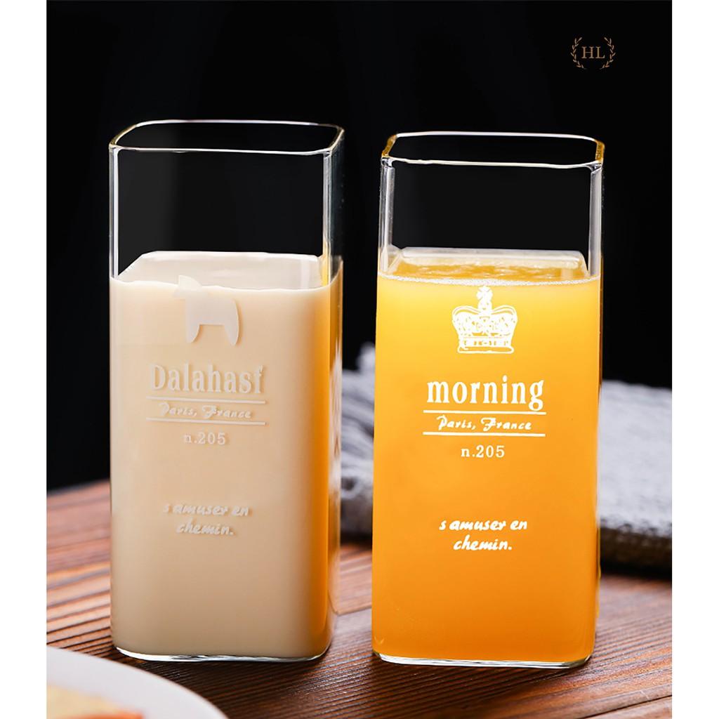 CỐC VUÔNG THUỶ TINH CHỊU NHIỆT | CỐC THỦY TINH VUÔNG MORNING CHỊU NHIỆT BOROSILICATE | CỐC VUÔNG CAO DECOR