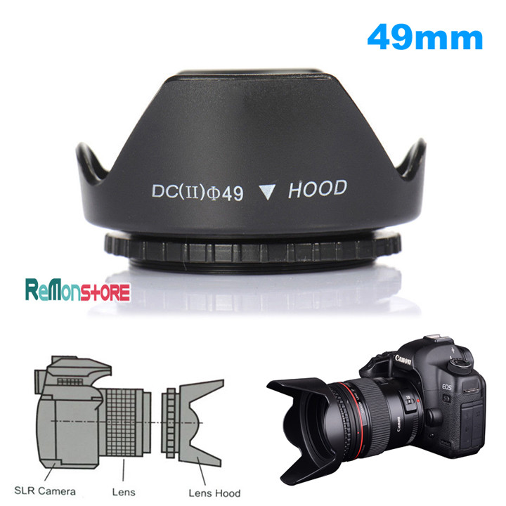 Lens hood Loa che nắng hoa sen vặn ren ống kính máy ảnh Phi 49mm