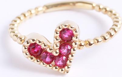 Nhẫn bạc kiểu trái tim đính hột đỏ sang trọng Gix Jewel N12