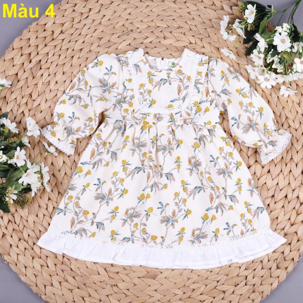 Váy nhung hoa gấu viền trắng size 1-10T. 