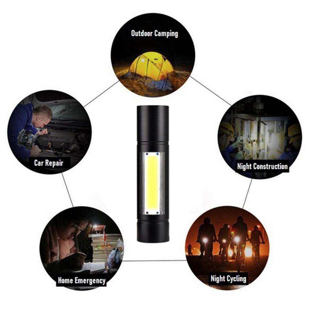 COB Light Lamp Camping Flashlight USB Rechargeable Fixed-focus