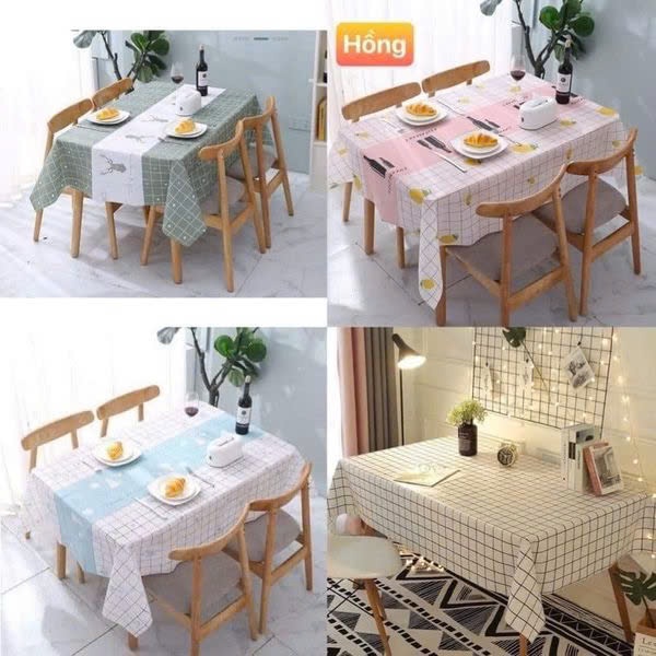 Khăn trải bàn kẻ caro nhựa PVC chống thấm nước, không mùi, không phai màu - Hàng chính hãng