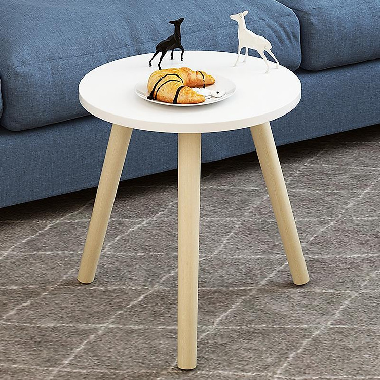 Bàn trà tròn trắng ngồi bệt, Bàn cao sofa GU DECOR