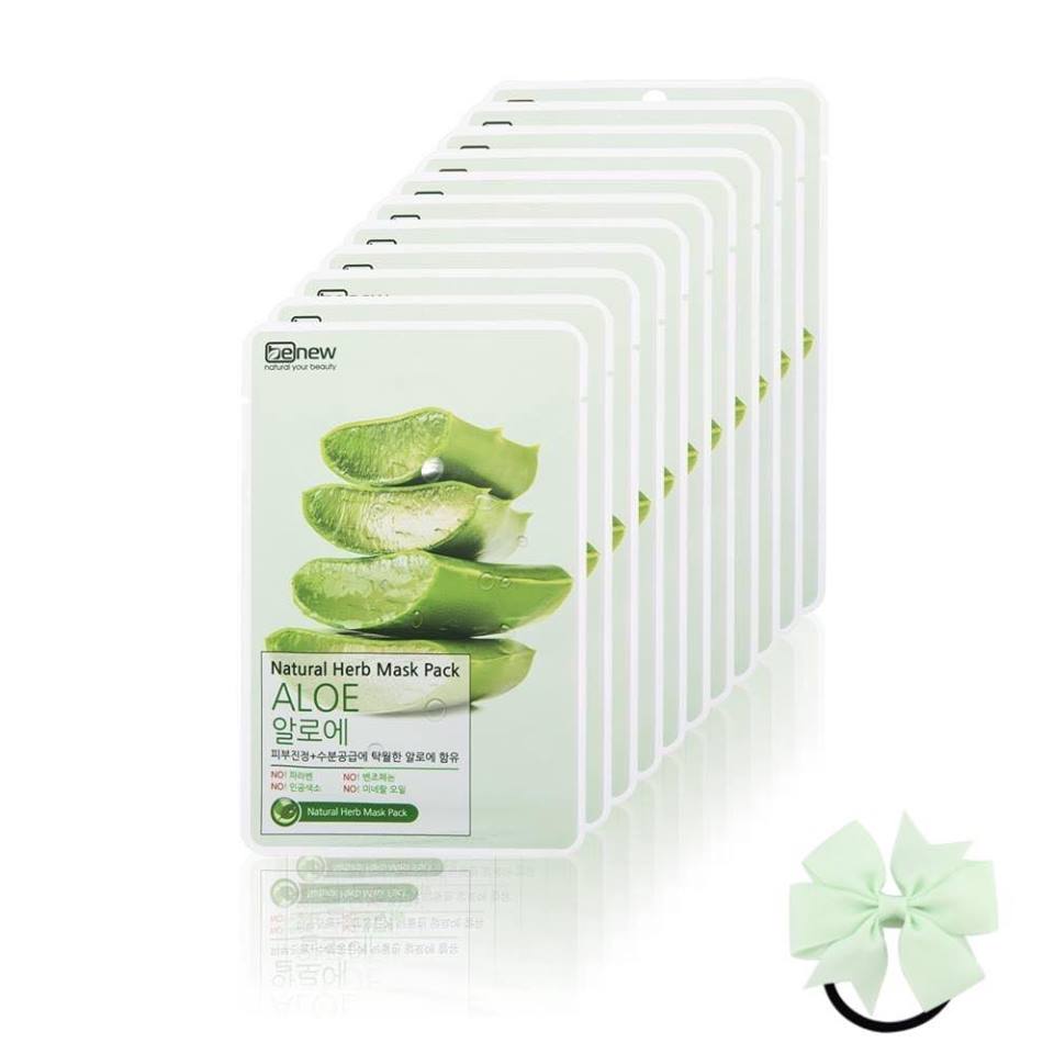 Bộ 10 Miếng Mặt Nạ Lô Hội Benew Natural Herb Mask Pack Aloe  -