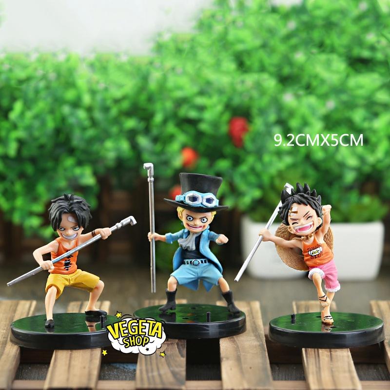 Mô hình One Piece - Set 3 anh em Sabo Portgas D Ace Monkey D Luffy hồi nhỏ - Có 2 loại đế chung và riêng - Cao 9~10 cm