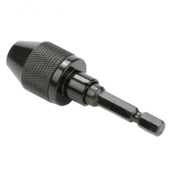 2X 0.3-6.5mm 3-Jaw 1/4" Hex Handle Drill Chuck Quick Change Bit  Black