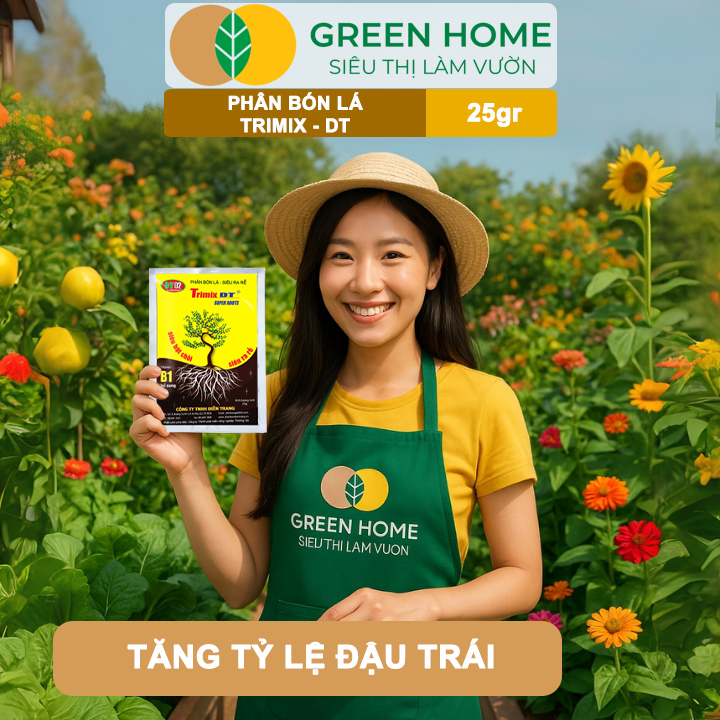 Phân Bón Lá TRIMIX-DT, GreenHome, Gói 25gr, Siêu Bật Chồi, Kích Thích Ra Rễ Cực Mạnh,Tăng Trưởng Cây