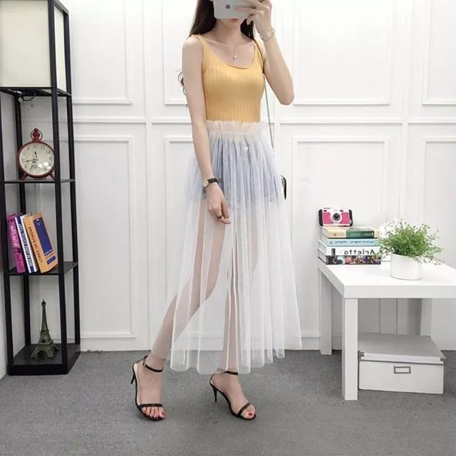 Chân váy voan dùng để phối với đầm hoặc quần short Yura Store CVV090