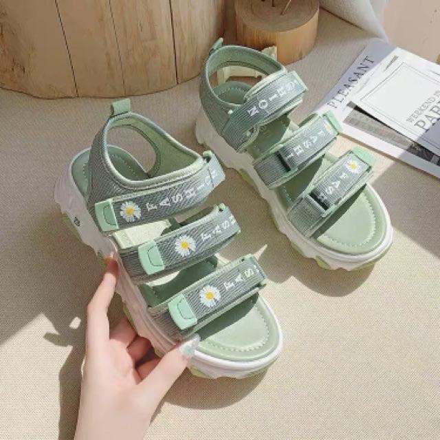 sandal nữ siêu nhẹ chất cao su non đính bông cúc S203