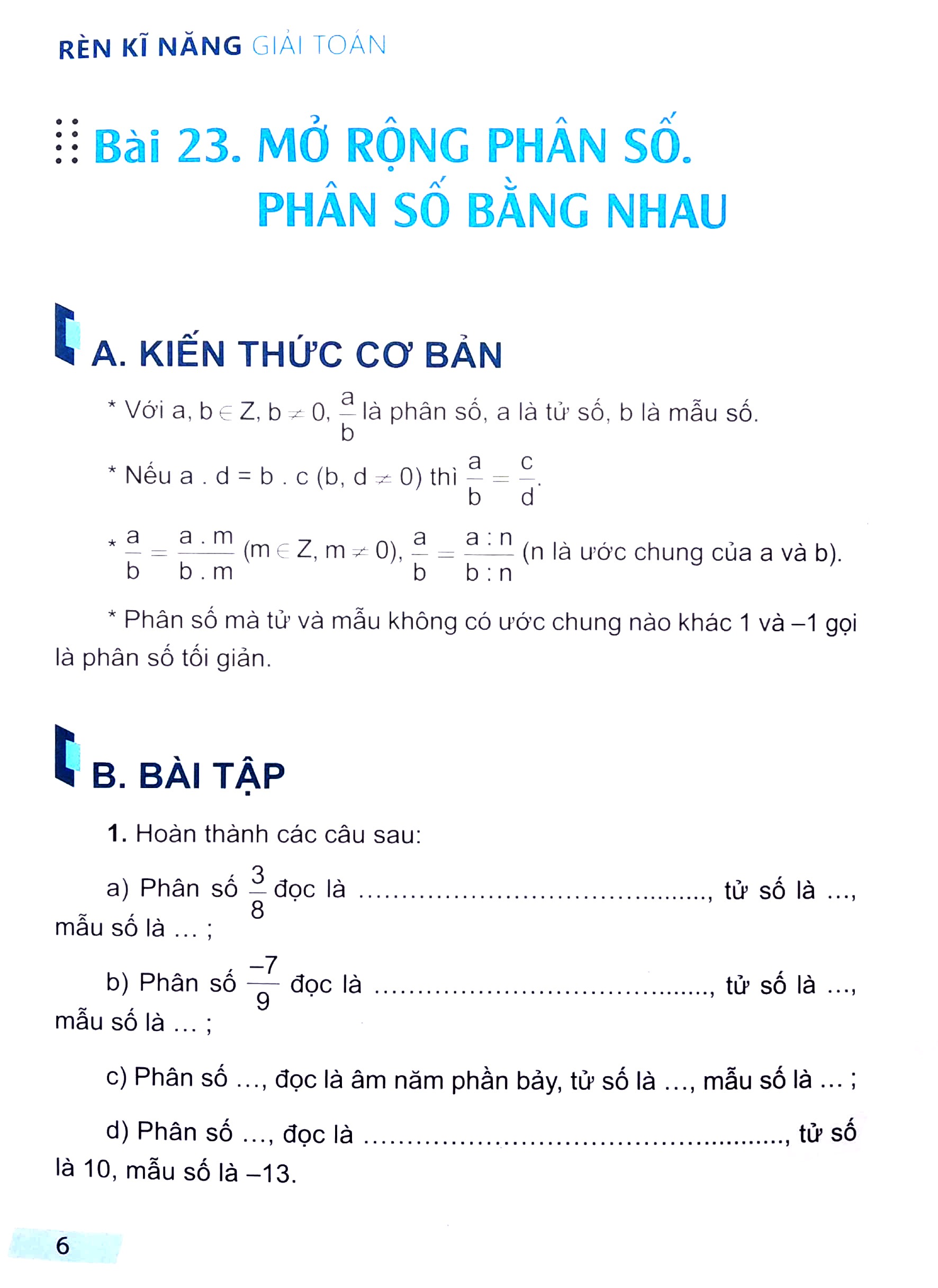 Sách: Combo 3 Cuốn Rèn Kĩ Năng Học Tốt Toán Lớp 6 + Rèn Kĩ Năng Giải Toán Lớp 6