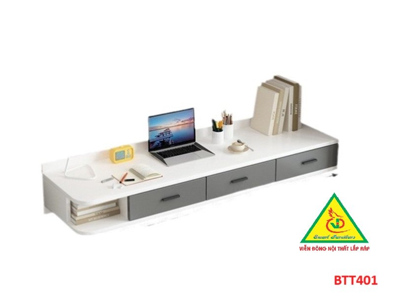 Bàn làm việc, bàn trang điểm treo tường bằng gỗ  BTT401 - Nội thất lắp ráp Viendong Adv