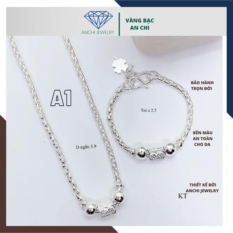 Quà tặng nước rửa bạc,Dây chuyền,lắc tay bạc thật cho bé trai,vòng cổ bạc,An chi jewlery