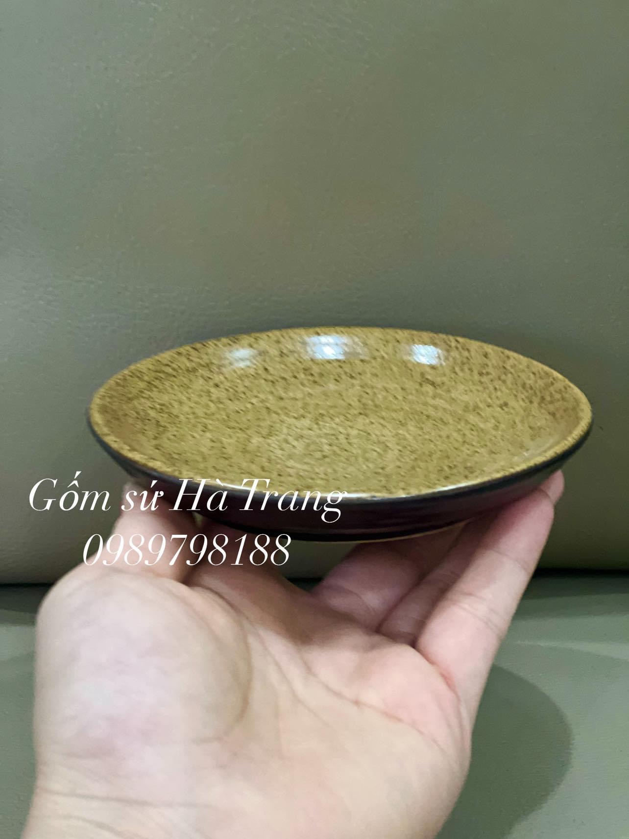 Bộ cốc đĩa thìa nắp gốm sứ Bát Tràng cao cấp dung tích 250ml