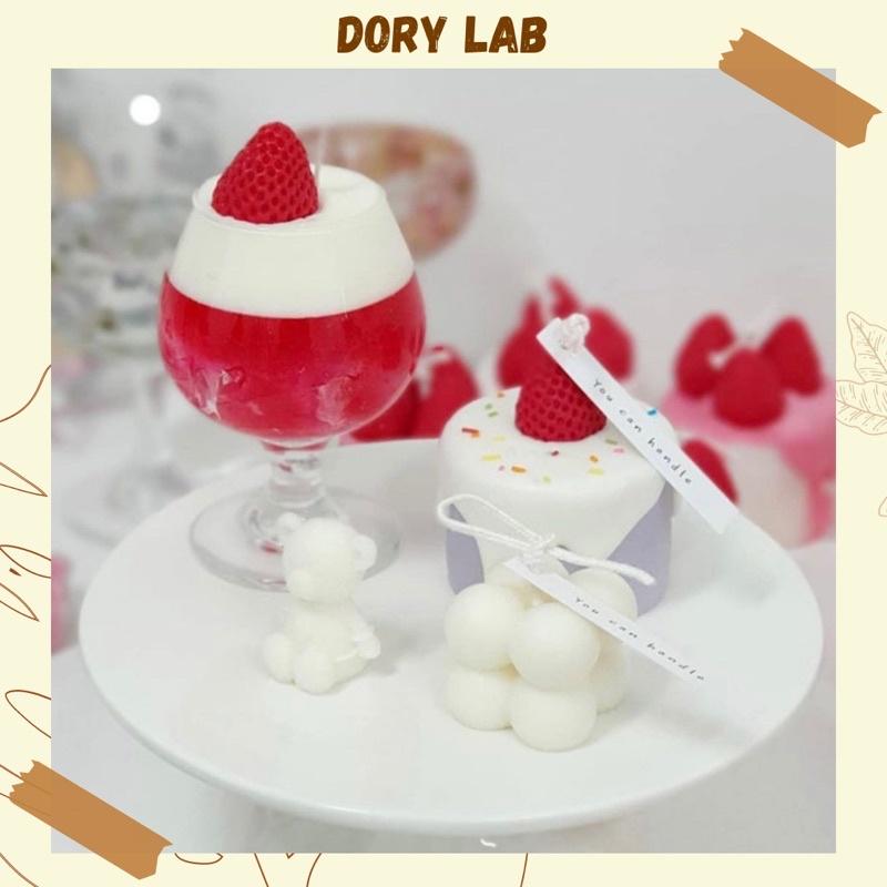 Nến Thơm Handmade Ly Trà Sữa Thạch Jelly Mix Topping Trái Cây - Dory Lab