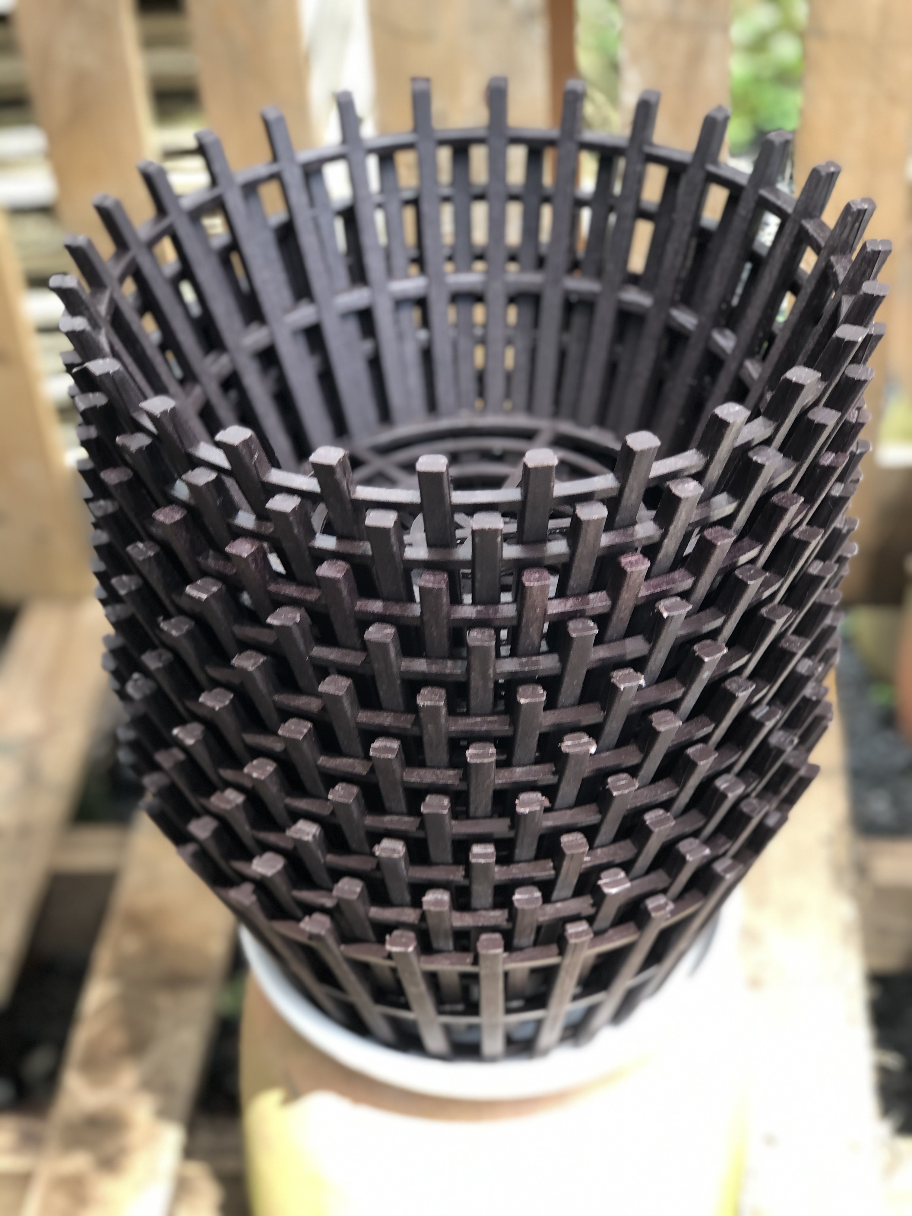 Bộ 10 chậu trồng lan giả gỗ kích thước fi 35 cm