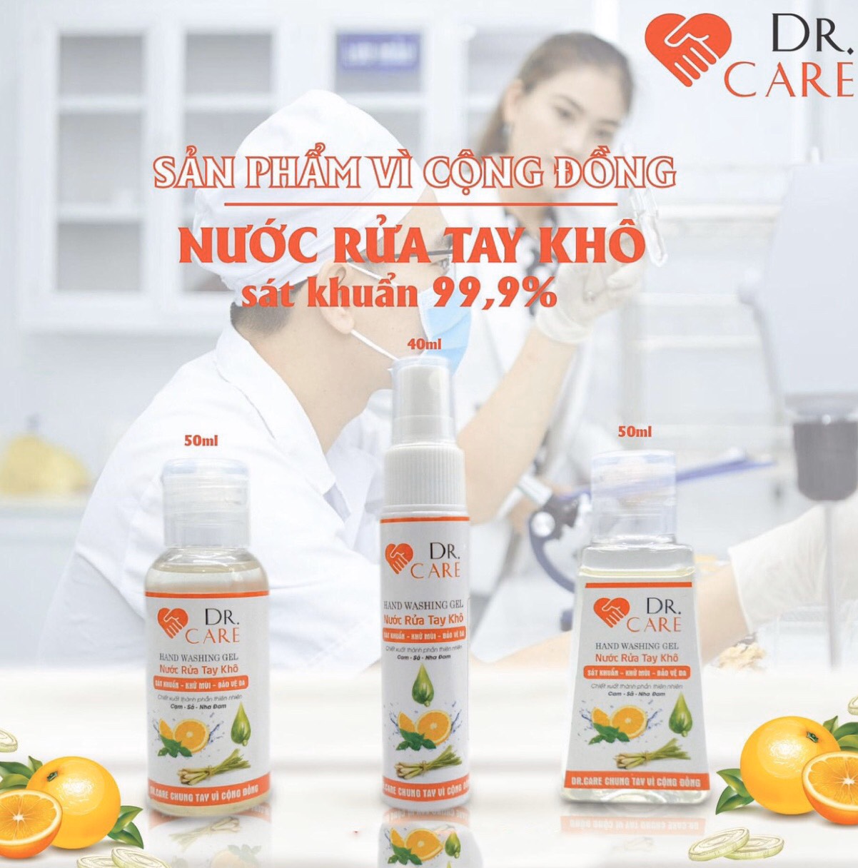 Nước rửa tay khô Dr.Care 50ml