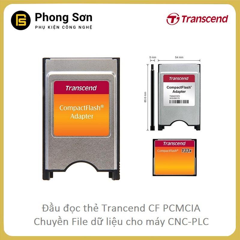 Đầu đọc thẻ nhớ CF sang PCMCIA Transcend - CF Compact Flash PCMCIA - Hàng Chính Hãng