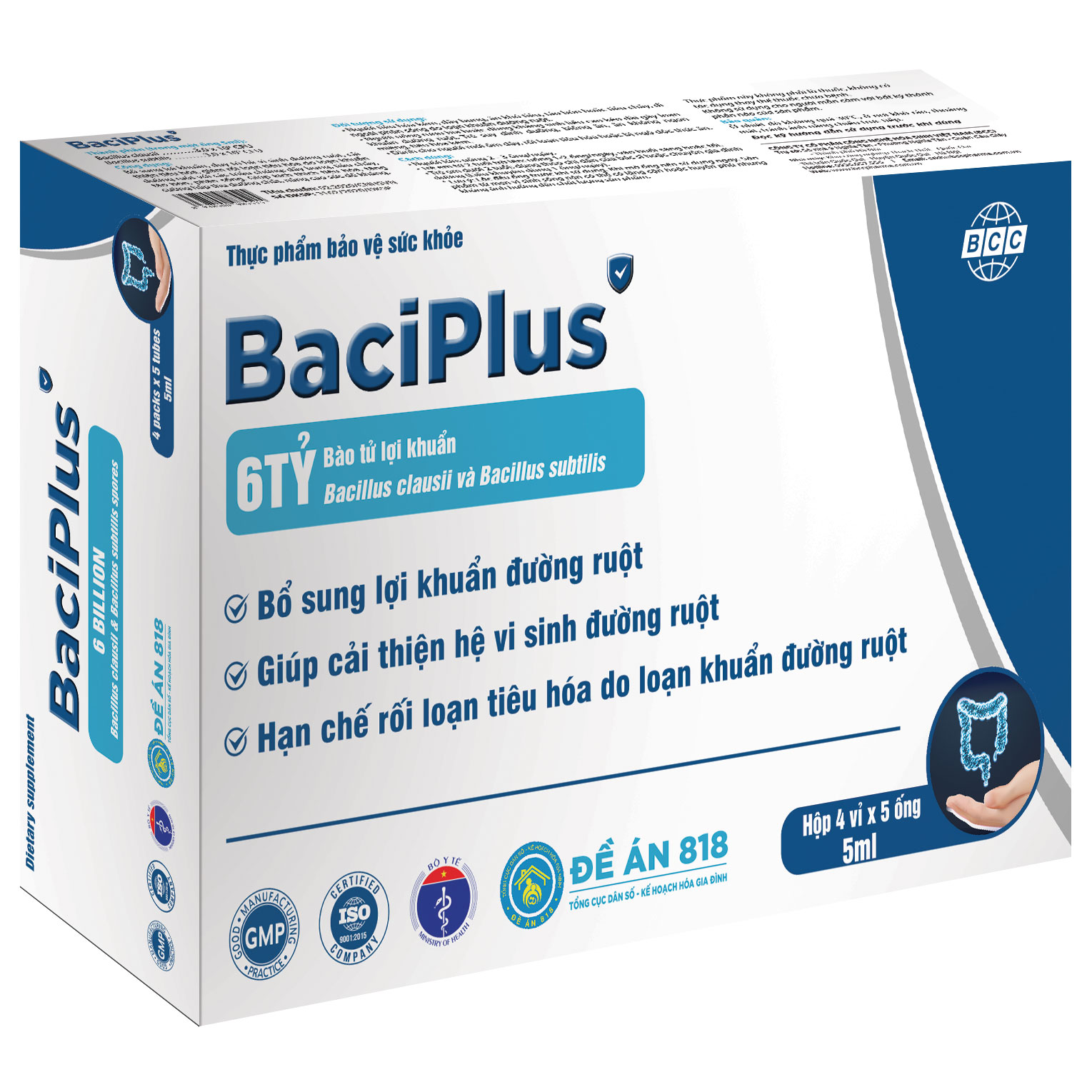 Lợi khuẩn Baciplus 20 ống tăng cường sức khỏe hệ tiêu hóa
