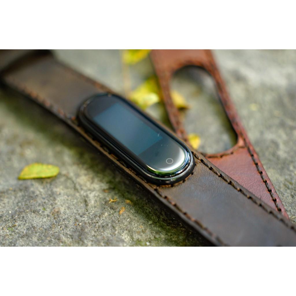 DÂY DA BÒ NÂU ĐẤT CHO MIBAND 4 / MIBAND 3 CỦA RAM LEATHER CỰC KỲ CHẤT LƯỢNG