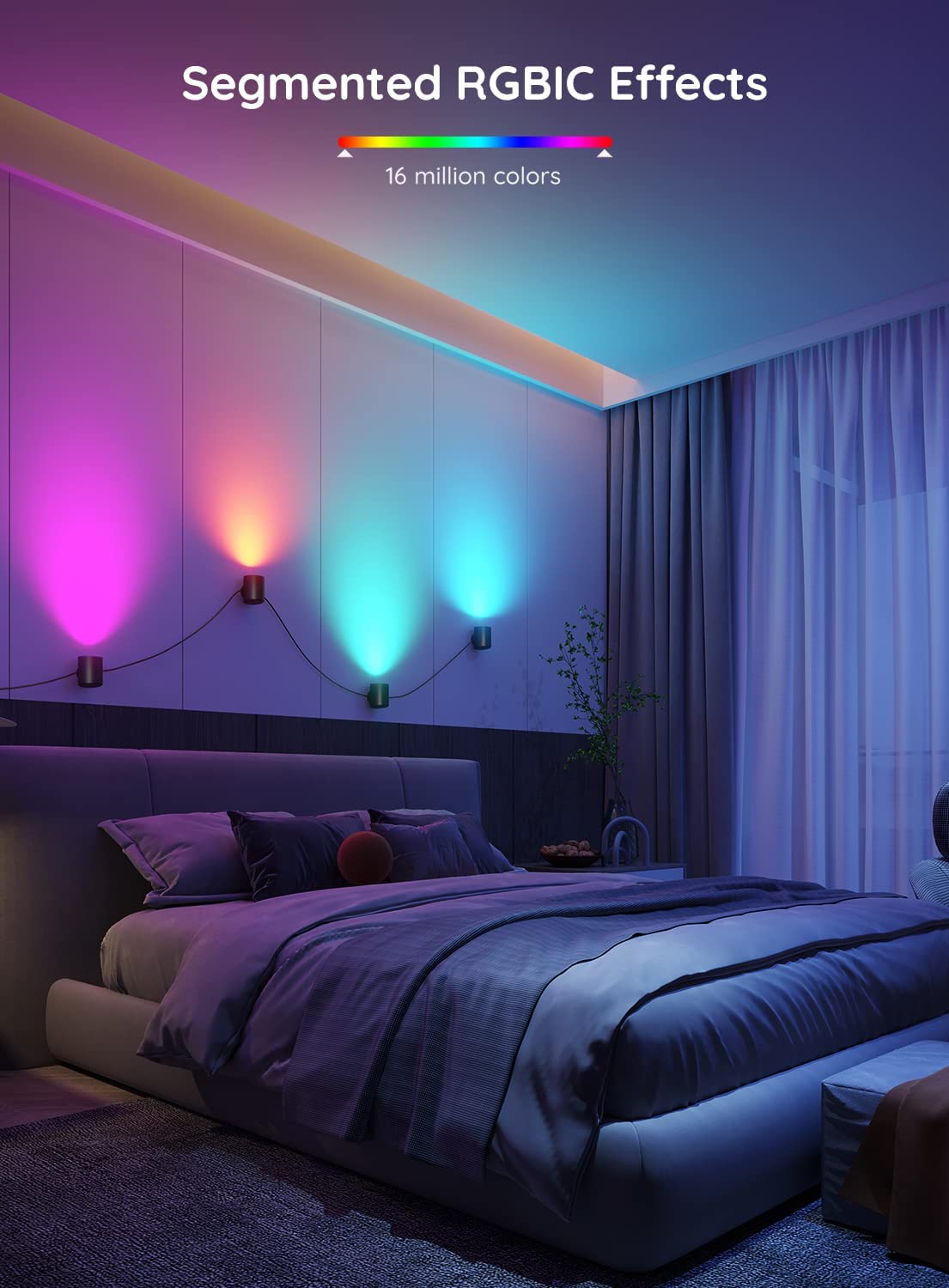 Hình ảnh Đèn LED gắn tường trang trí nội thất Govee RGBWW Smart Fixture Light H6087 | Thắp sáng phòng khách, cầu thang, hành lang
