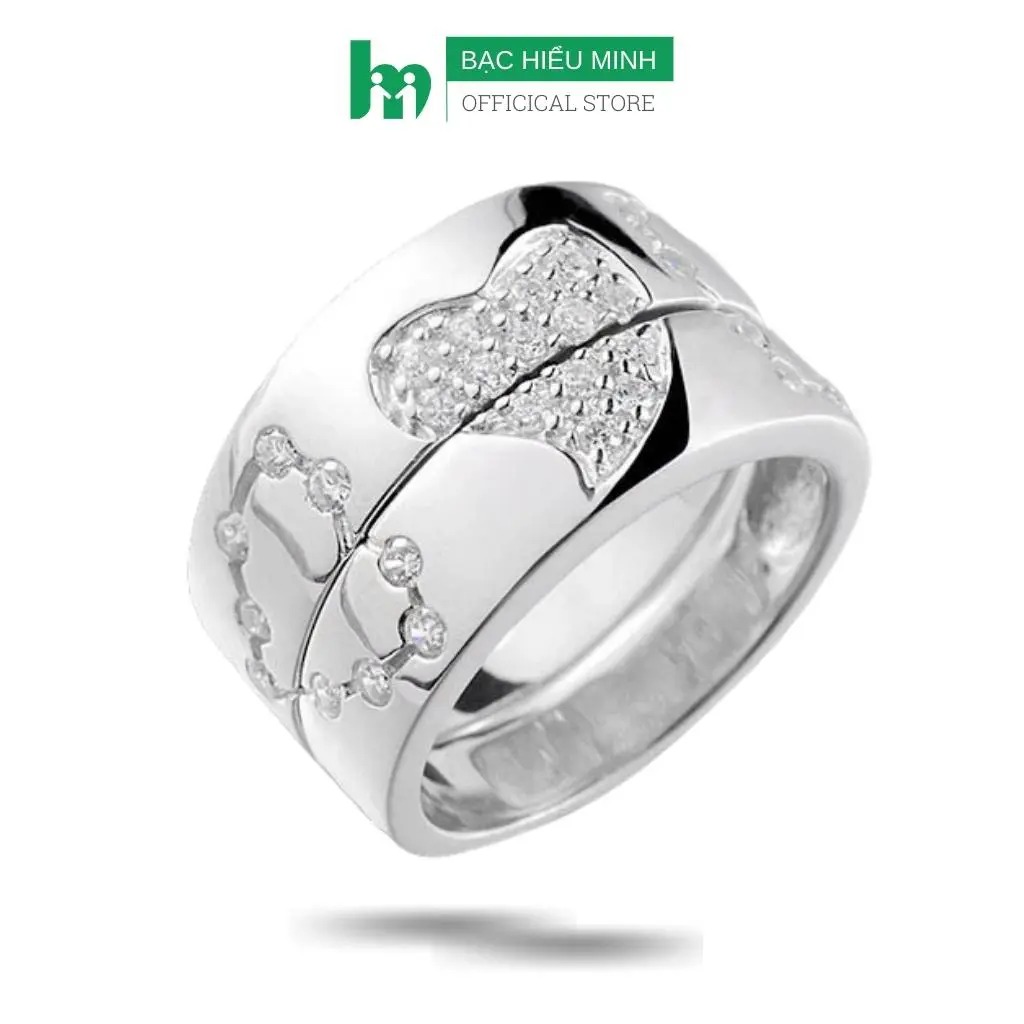 Nhẫn Đôi Bạc Nhẫn Cặp Bạc - Một Nửa Của Nhau - BẠC HIỂU MINH NC056