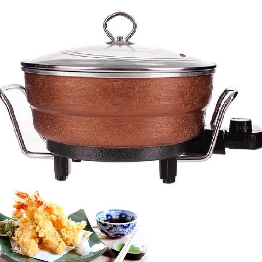 Nồi Lẩu Điện, Chảo Điện Đa Năng Osaka Họa Tiết Cao Cấp Chống Dính, Bảo Hành 6 Tháng
