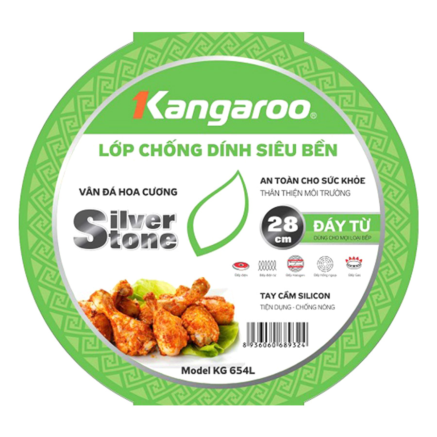 Chảo Nhôm Chống Dính Đáy Từ Kangaroo KG654L (28cm)