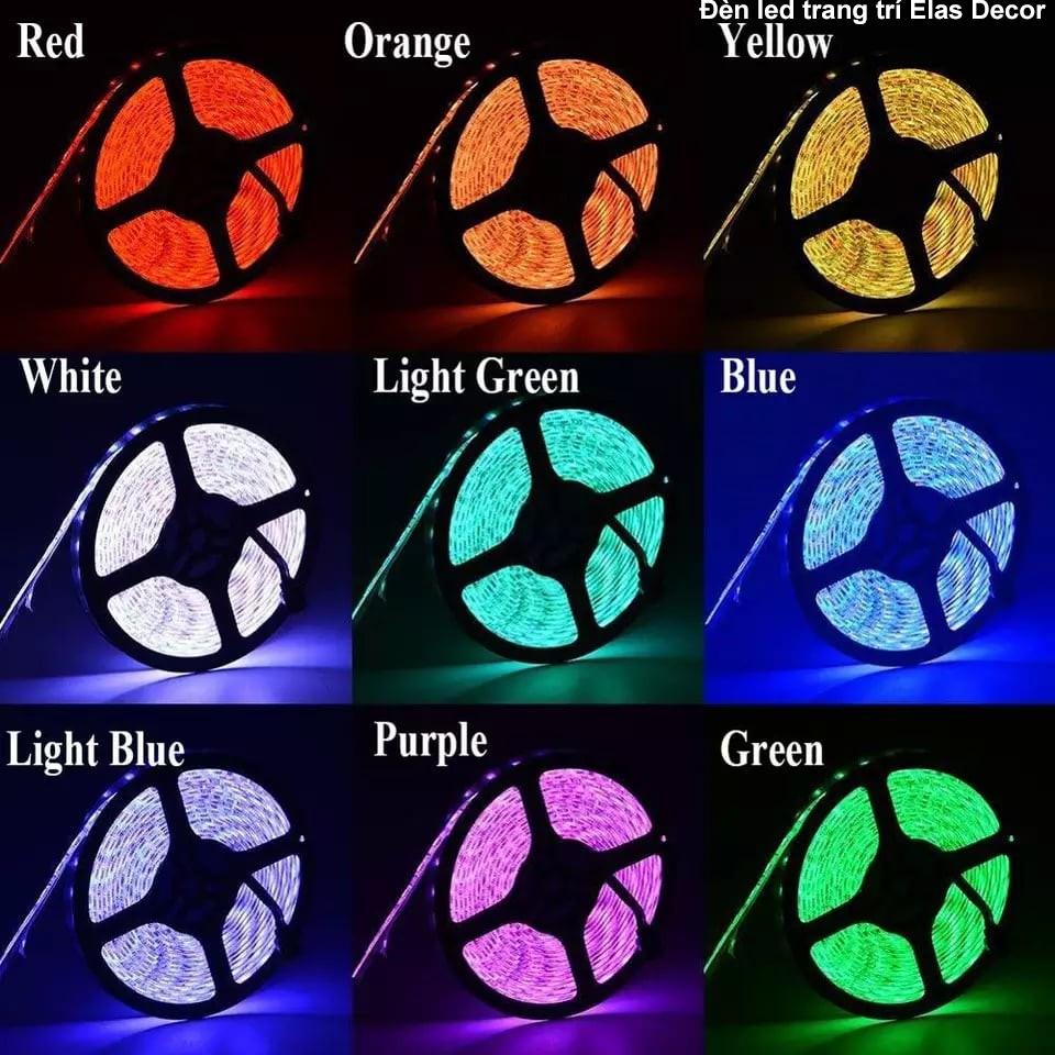 Dây Đèn Led Dài 5M Đổi Màu Đèn Led Trang Trí Phòng Ngủ RGB 5050 Nhiều Màu Điều Khiển Bluetooh Từ Xa