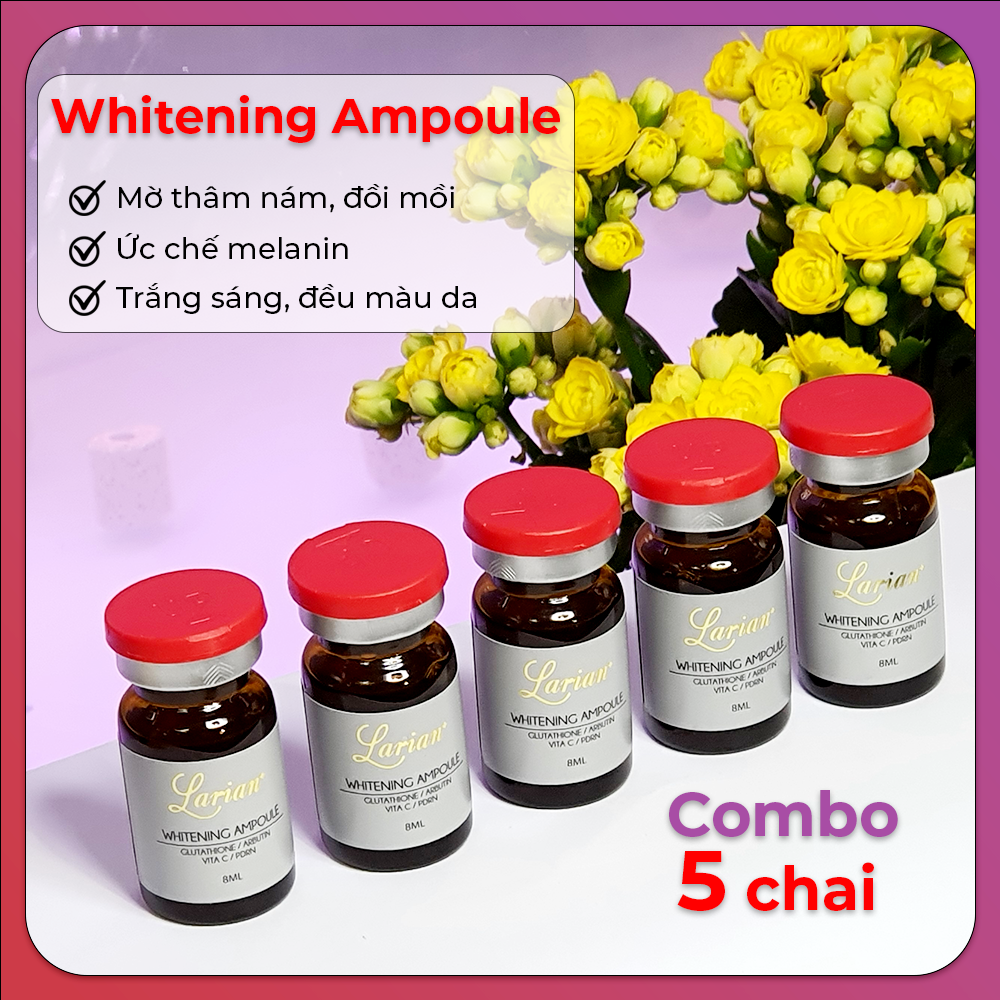 Combo 3 chai Tế bào gốc làm trắng sáng da Larian Whitening Ampoule sử dụng hỗ trợ điều trị nám