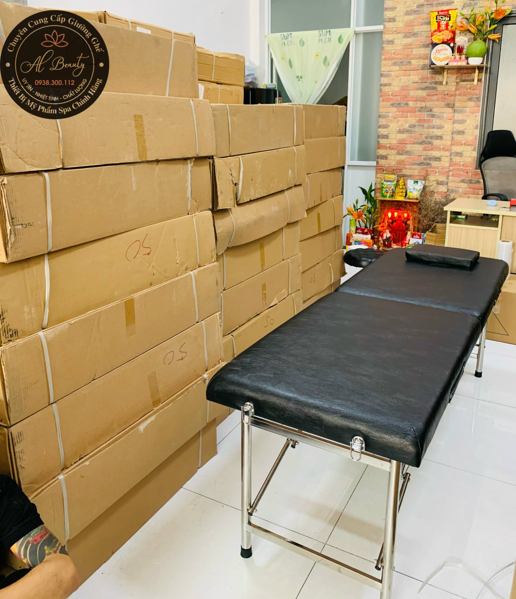 Giường Xếp Vali Chân Gỗ hàng VN chuyên Phun Xăm, Spa, Nối Mi, Massage.