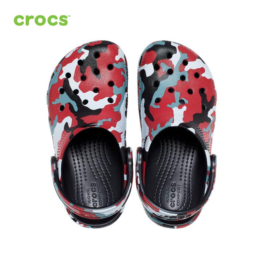 Giày lười trẻ em Crocs FW Classic Clog Kid Camo Blk/Red - 207594-063