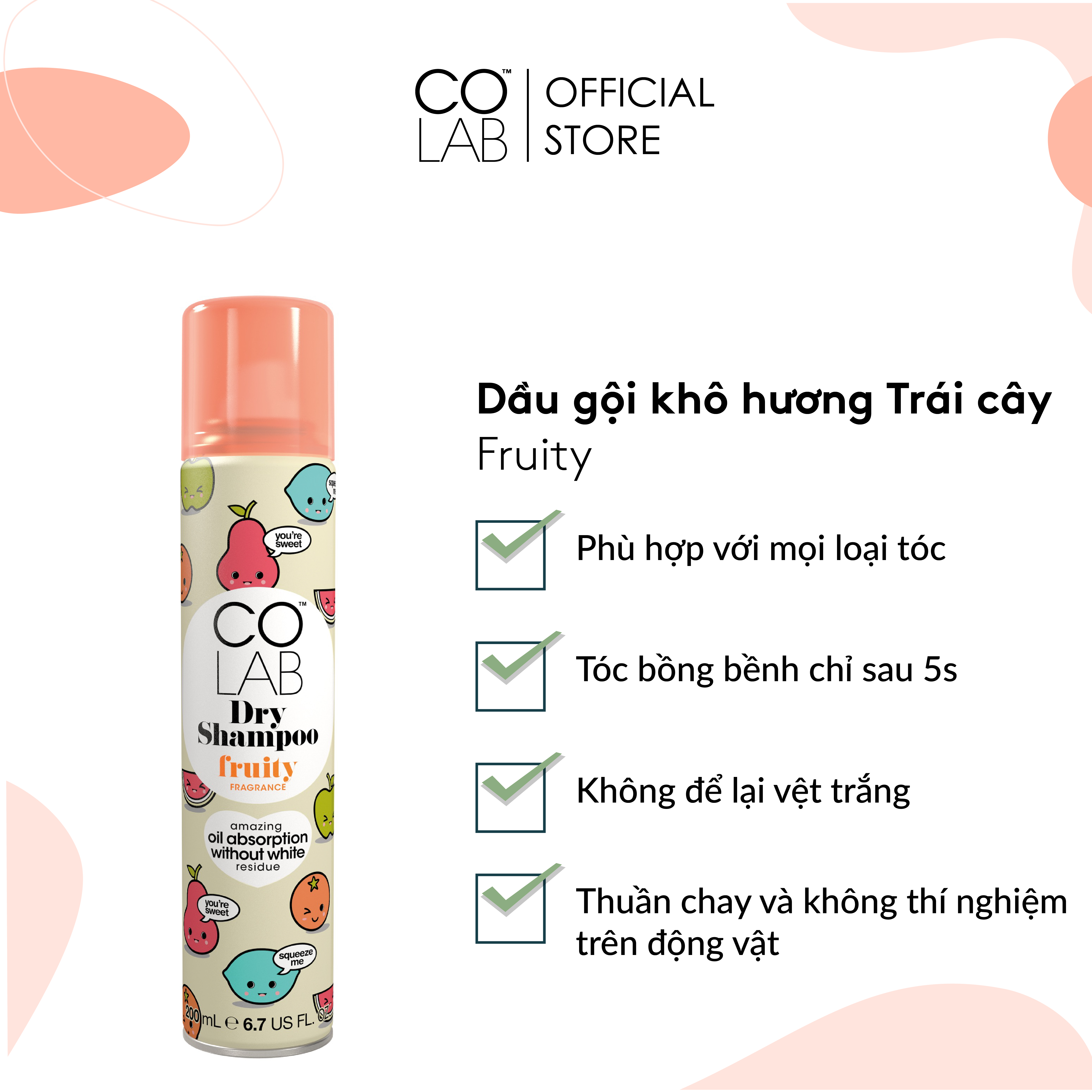 Dầu gội khô COLAB hương Fruity 200ml