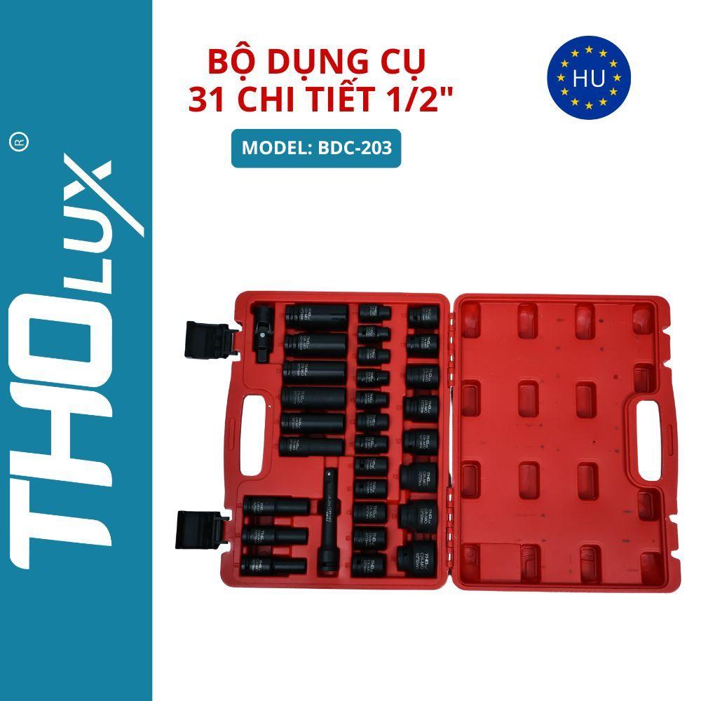 Bộ dụng cụ 31 chit tiết 1/2&quot; Bộ khẩu tuýp vặn ốc, mở bulong BDC-203 Tholux