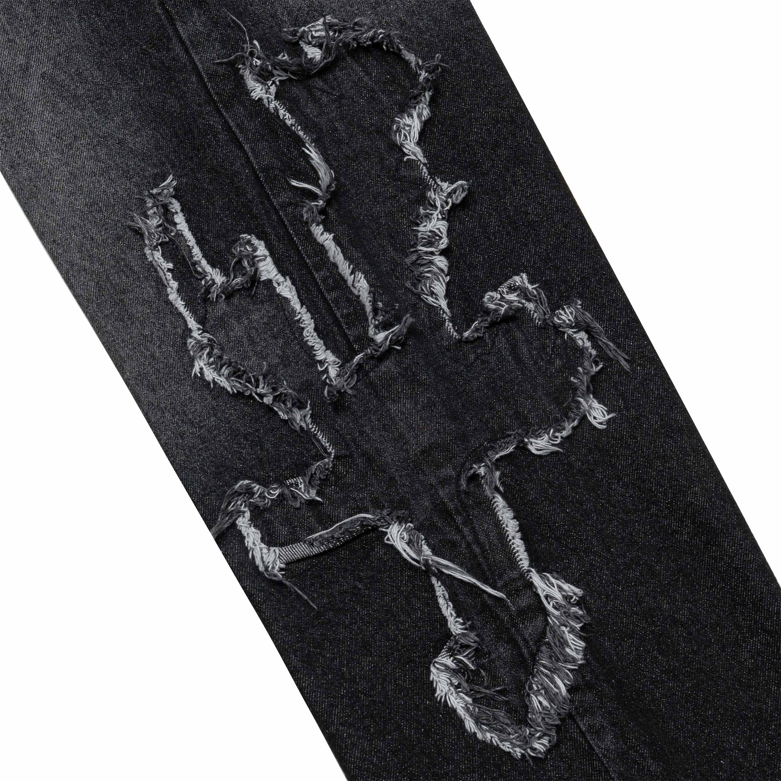 Quần DirtyCoins Flame Wash Relaxed Denim Pants Black