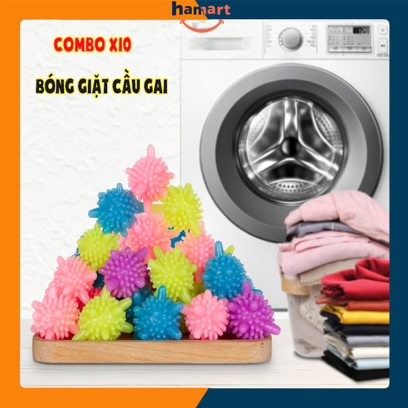 COMBO 5 Bóng Giặt Quần Áo SIZE LỚN Bóng Giặt Đồ Sinh Học Cầu Gai Chống Nhăn Siêu Sạch