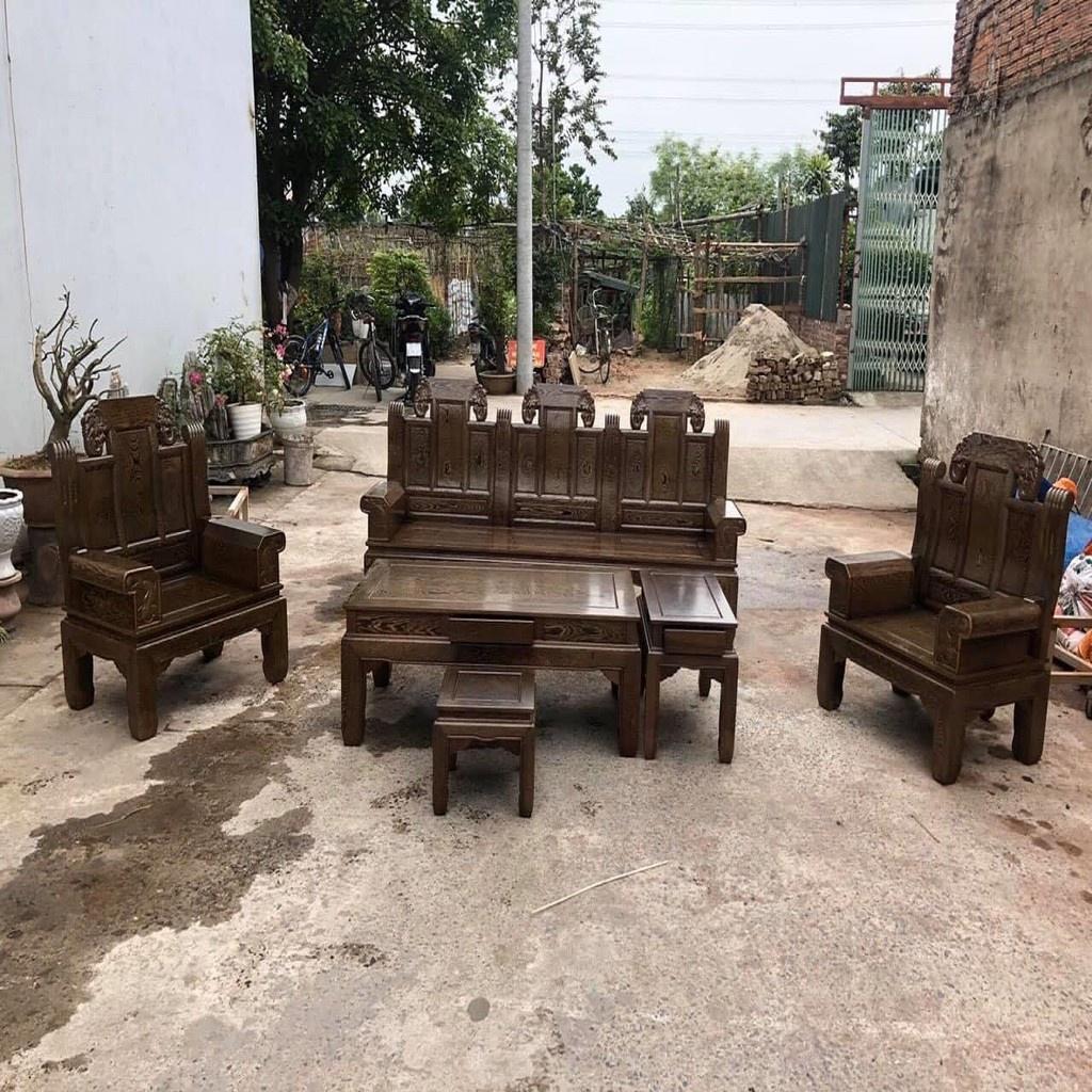 Bộ bàn ghế Âu Á gỗ Mun Đuôi Công