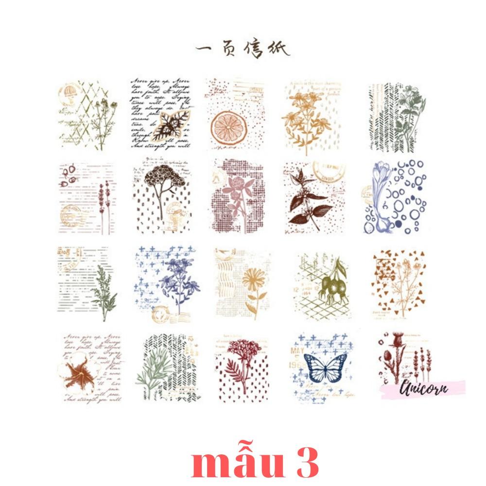 Hình ảnh set 40 sticker phong cách vintage - hình con tem bronzing sticker