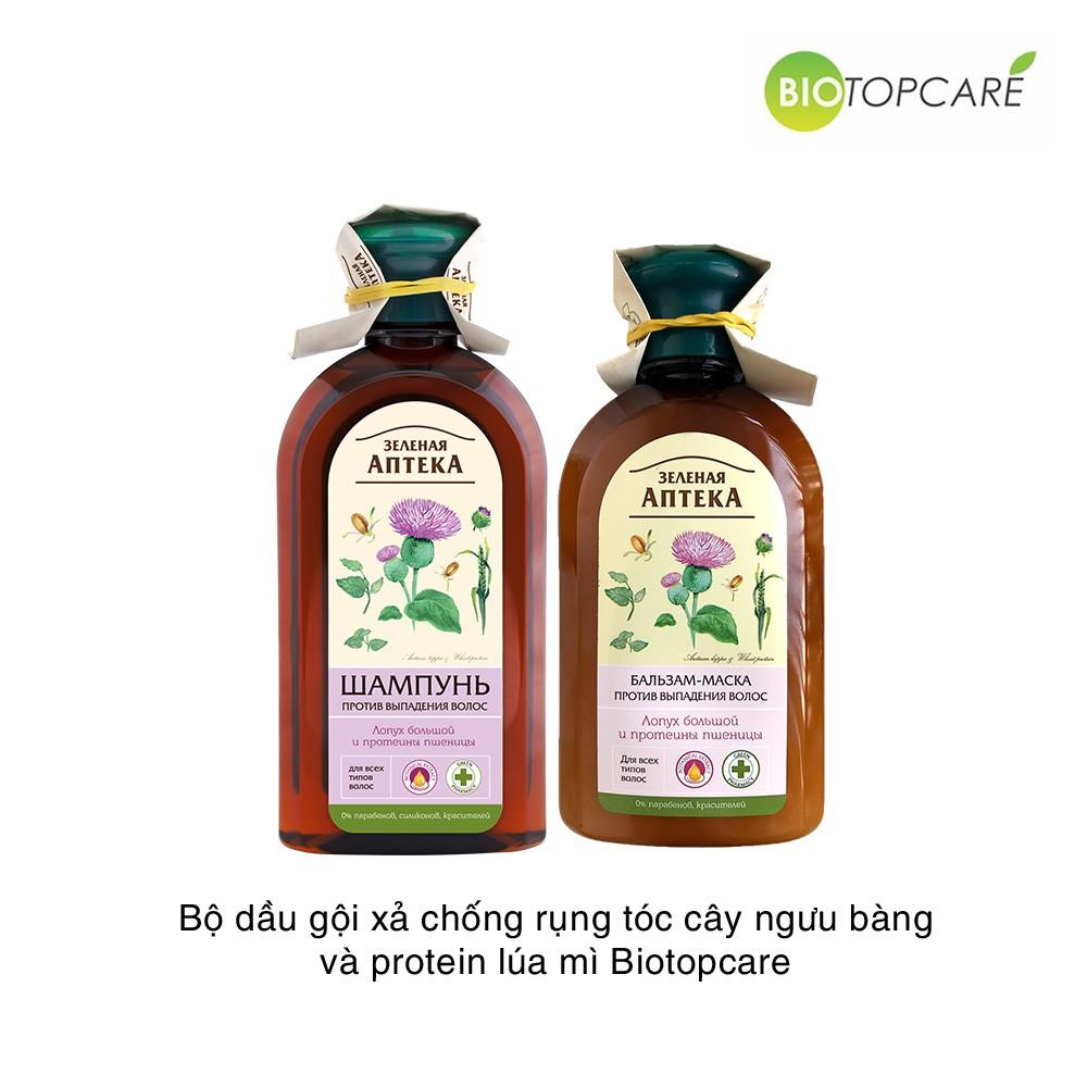 Dầu gội xả cải thiện rụng tóc Zelenaya Apteka Cây ngưu bàng và protein lúa mì