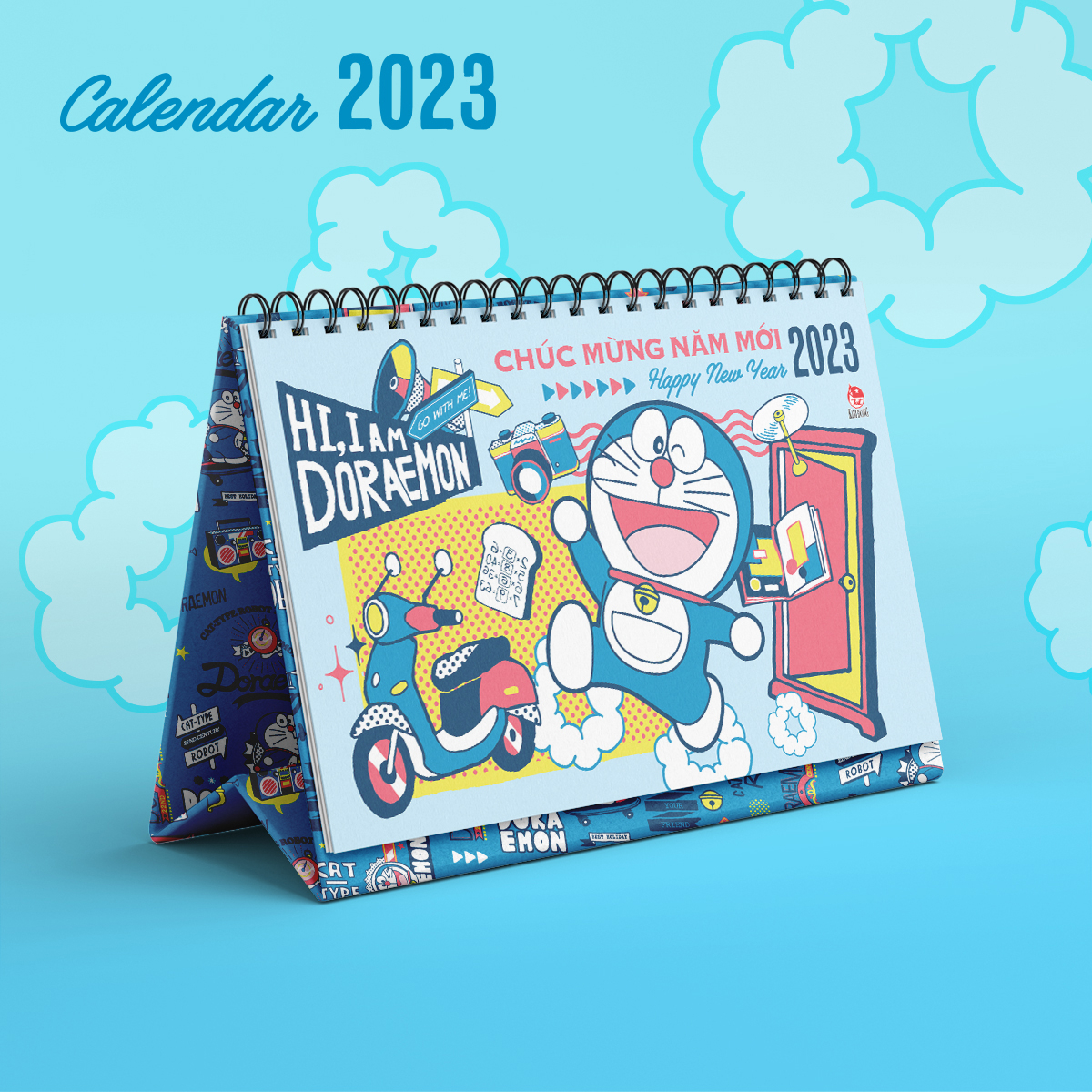 Lịch để bàn Doraemon 2023 Kim Đồng