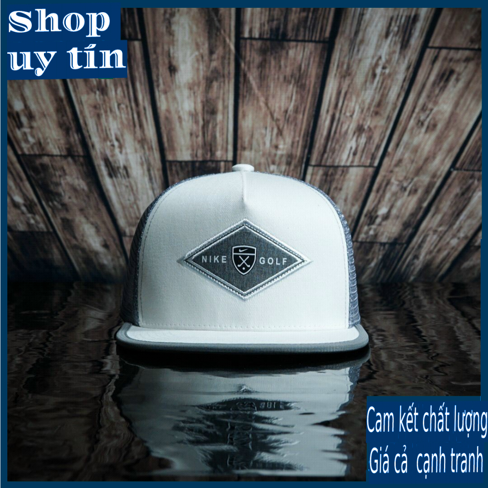 Freeship - MŨ NÓN KẾT LƯỠI TRAI SNAPBACK GOLF TRẮNG LƯỚI XÁM THỜI TRANG NAM NỮ CAO CẤP